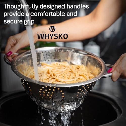 WHYSKO 3-Pack Stainless Steel Colander Set, 3 & 1 Qt