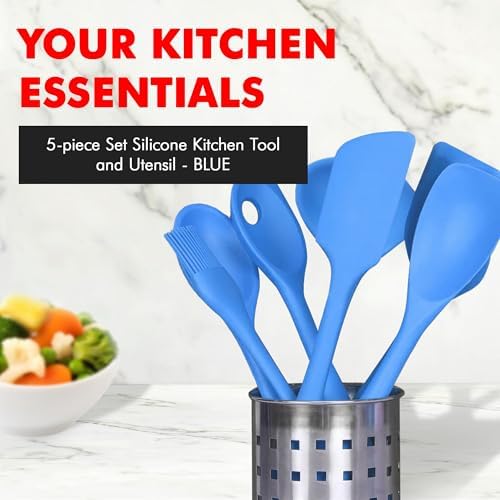 Chef Craft 42075 5 Piece Silicone Kitchen Tool and Utensil Set
