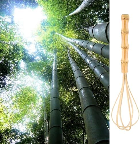 Handmade Bamboo Whisk, 10 Inch Uncoated Wooden Whisk