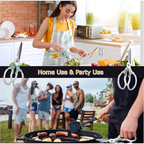 Kitchen Scissors, Heavy Duty Sharp Kitchen Shears, Stainless Steel & Aluminum