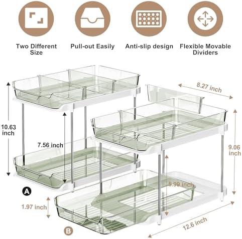 Delamu 2-Tier Multi-Purpose Bathroom Under Sink Organizers and Storage