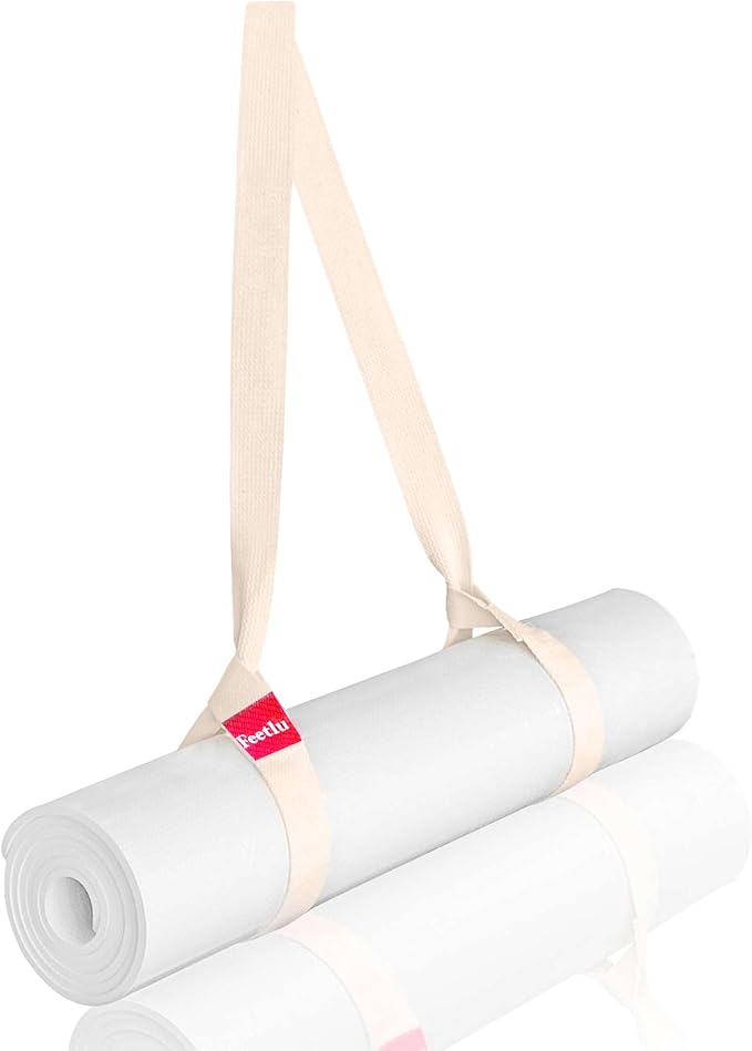 Yoga Mat Straps 2 in 1 - Cotton - Adjustable anti-slip straps for yoga, pilates, stretching, for carrying mats