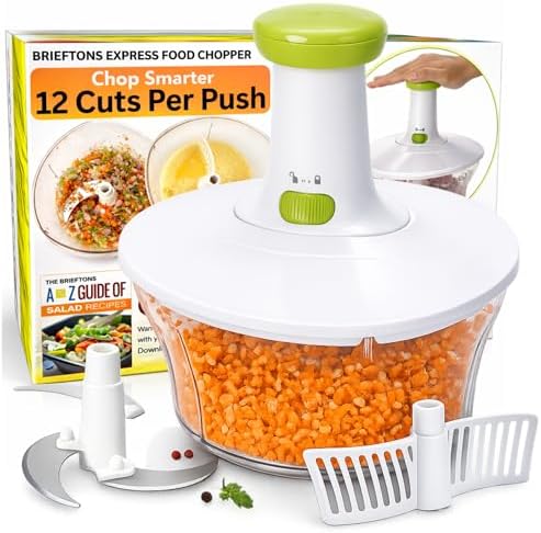 Brieftons Express Manual Food Chopper, 6.8-Cup Hand Pump Vegetable Chopper to