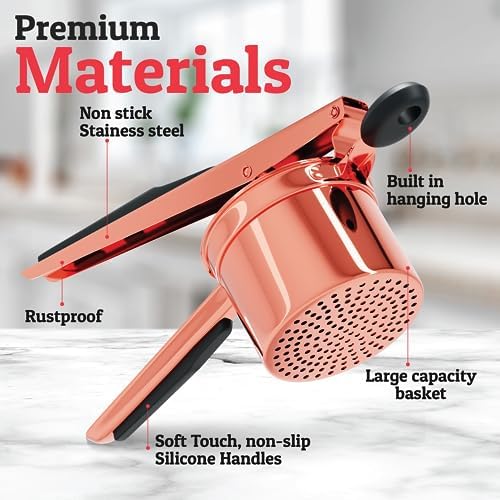 PriorityChef Large 15oz Potato Ricer, Heavy Duty Stainless Steel Potato Masher