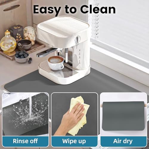 PoYang 24x16 Inch Coffee Mat, Large Dish Drying Mat
