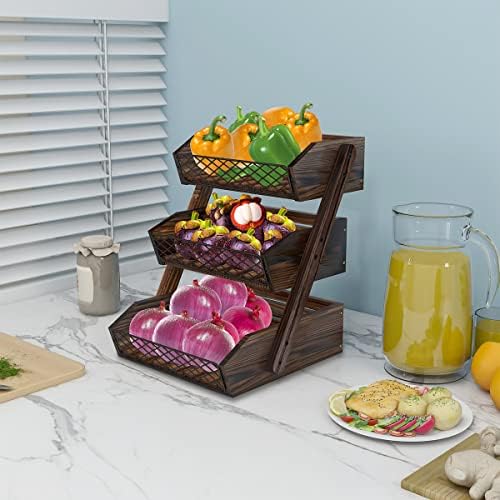 Dorhors Fruit Basket for Kitchen Counter Organizer, Fruit Bowl Stand Storage