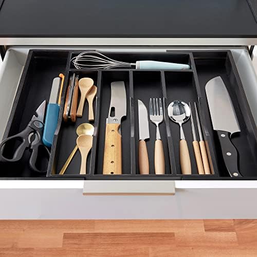 2-Piece Expandable Bamboo Kitchen Drawer Organizer