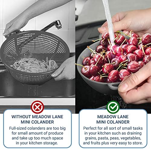 Meadow Lane 6-Inch Small Colanders, 3-Cup Food Strainers