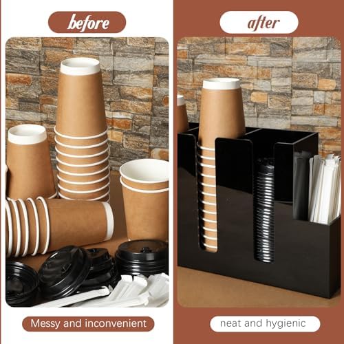 Cunhill 4 Compartments Acrylic Coffee Cup and Lid Holder