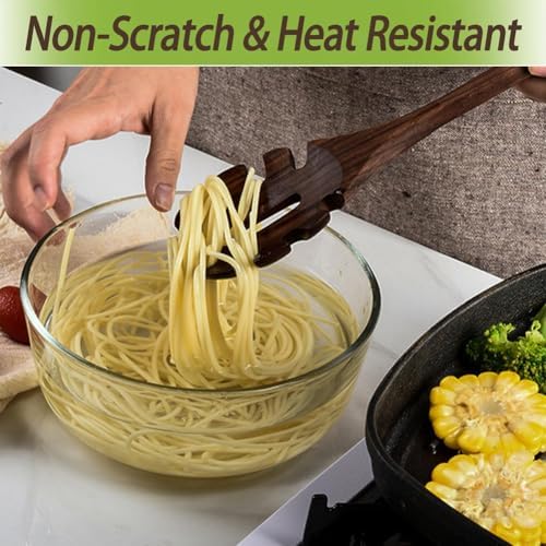 Walnut Wood Spaghetti Pasta Server Long Handle Wooden Pasta Spoon
