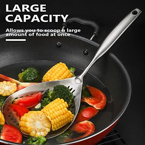 KAYCROWN Skimmer Slotted Spoon, 304 Stainless Steel Skimmer Ladle Spoon Spider