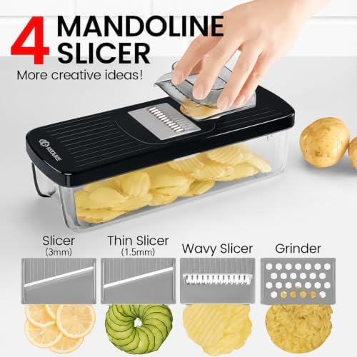 KEOUKE 8-in-1 Vegetable Chopper Mandoline Slicer
