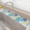 24" X 5.5" Kitchen Sink Splash Guard Faucet Mat Flora Super Absorbent Fast