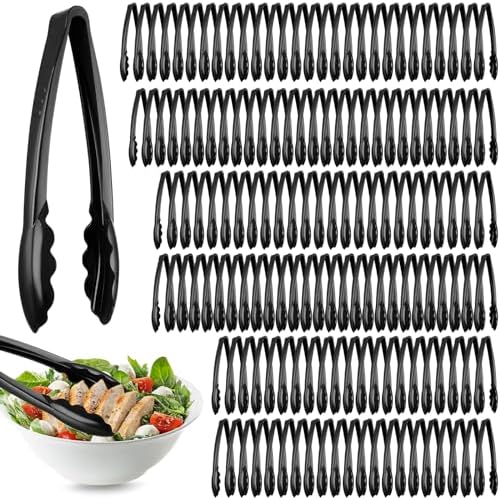 150 Pcs Plastic Tongs, 9 Inch Disposable Serving Tongs