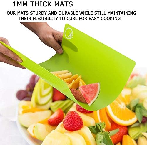 8pcs Flexible Plastic Cutting Board Mats, 2 Pack Colored Mats
