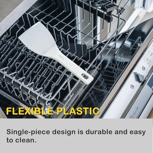 Pizza Dough Scraper with Handle Dough Spatula White Flexible Plastic Food Safe
