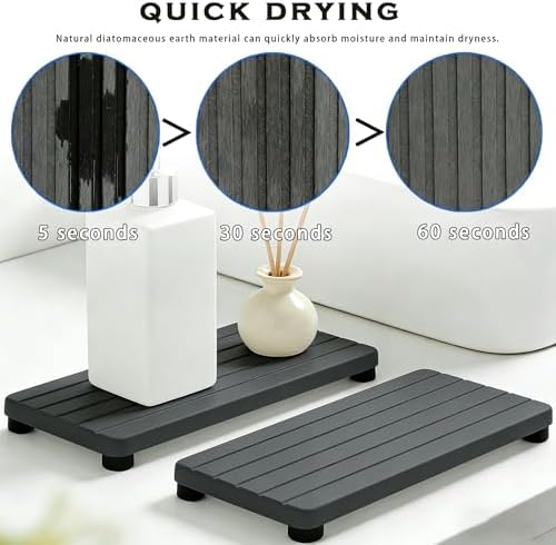 2PCS Stone Drying Tray, Water Absorbing Stone Tray