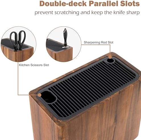 RedCall Acacia Wood Knife Storage Block