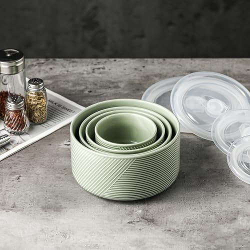 Ceramic Nesting Bowls with Lids