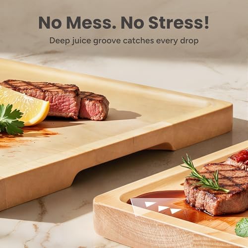SMIRLY Cutting Boards for Kitchen, 3 Piece Birch Cutting Board