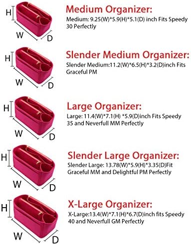 LEXSION Felt Purse Organizer Insert, Tote Bag Shaper Dividers