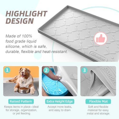 SIKADEER Waterproof Under Sink Mat 31" x 22" Kitchen Cabinet Liner Silicone