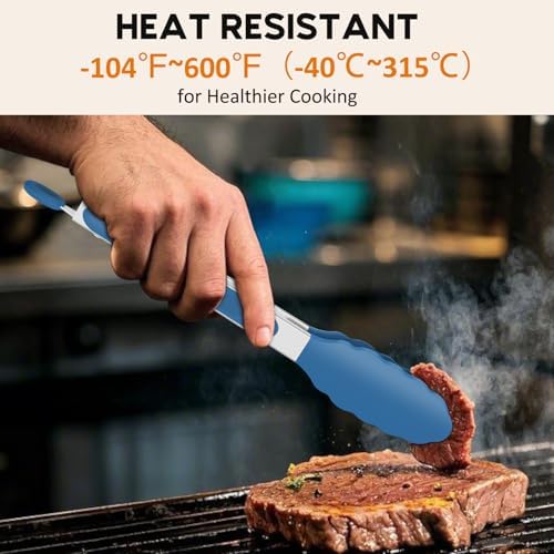 Silicone Tongs for Cooking Non-Stick Pans Grilling Air Fryer Salad