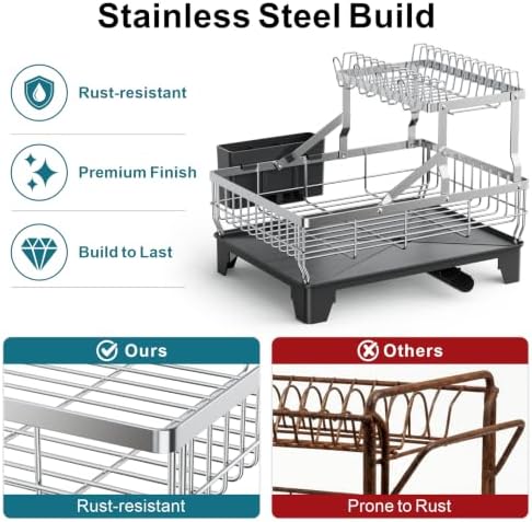 GSlife Stainless Steel Dish Drying Rack