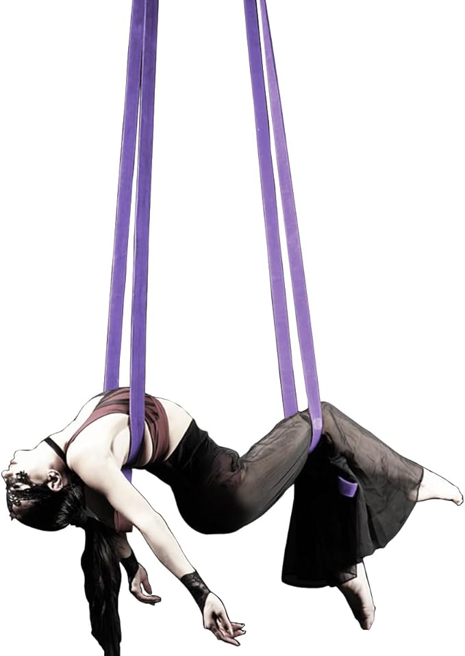 6.6ft 2m Aerial Loops Aerial Straps Ropes Aerial Acrobatics Body Loop Trapeze Circus Apparatuses Equipment Yoga Straps 1 pairs