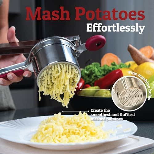 PriorityChef Large 15oz Potato Ricer, Heavy Duty Stainless Steel Potato Masher
