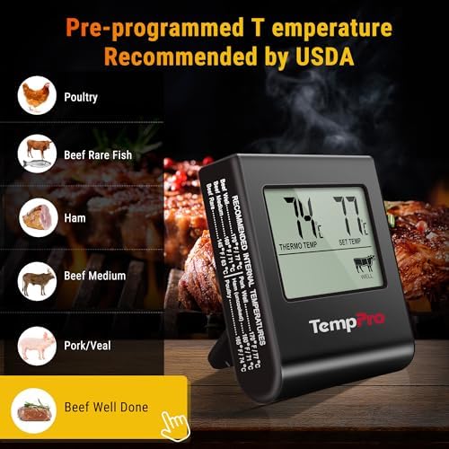 TempPro TempTrack Large LCD Digital Meat Thermometer