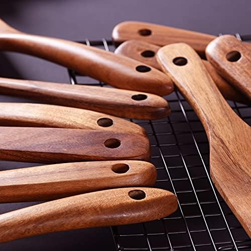 Wooden Spoons for Cooking, GUDAMAYE 10 PCS Wooden Kitchen Utensils Set