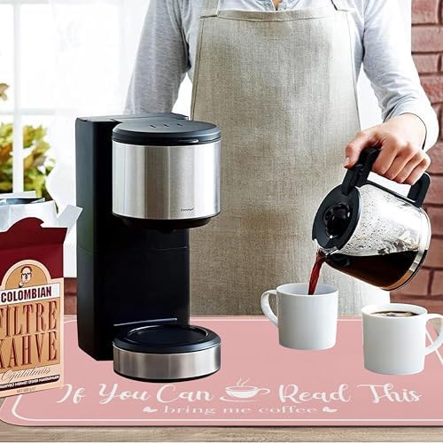 Coffee Bar Mat for Countertops 31.5inx17in, Absorbent Hide Stain Anti-Slip Cafe