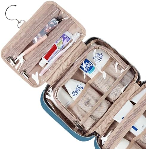 NISHEL Travel Toiletry Bag for women, Portable Hanging makeup Organizer