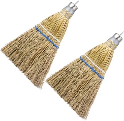 Suclain 2 Pcs 12" Hand Held Whisk Broom Corn Straw