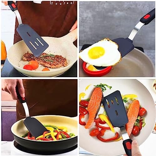 KLAQQED 4Pcs Spatula Silicone Heat Resistant Flexible Rubber Silicone Spatulas