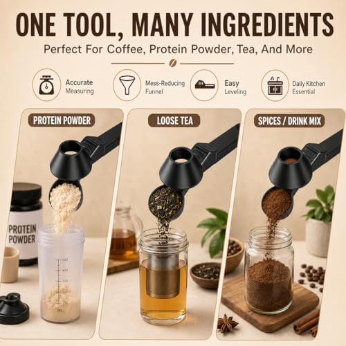 2-In-1 Measuring Spoon, Coffee Scoop Funnel Combo