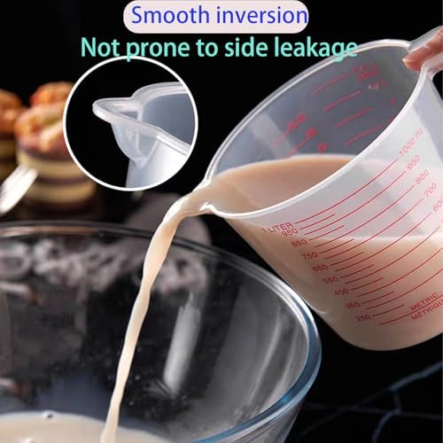 Unbreakable Plastic Measuring Cups 6 Piece Food-Grade Measuring Jugs,