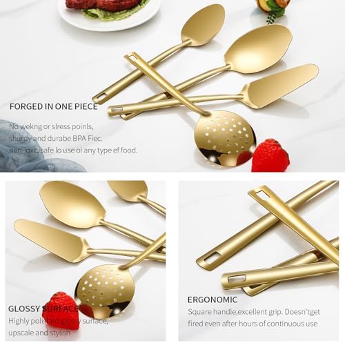 Lazycorner Cooking Utensil Set 11 Pcs Stainless Steel Kitchen Utensils Set Wok