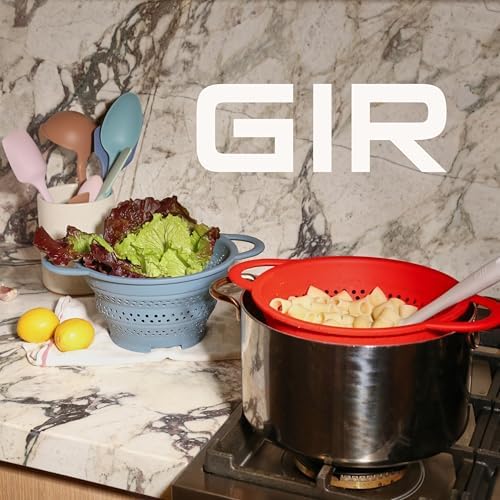 GIR Collapsible Colander, Silicone Strainer & Steamer, BPA-Free – Red