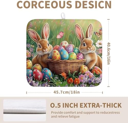Easter Bunny Eggs Dish Drying Mat
