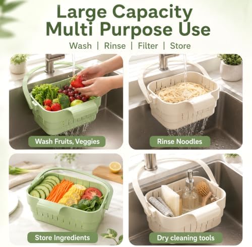 Foldable Hanging Kitchen Sink Drain Basket, 2026 Upgraded Foldable Kitchen Sink