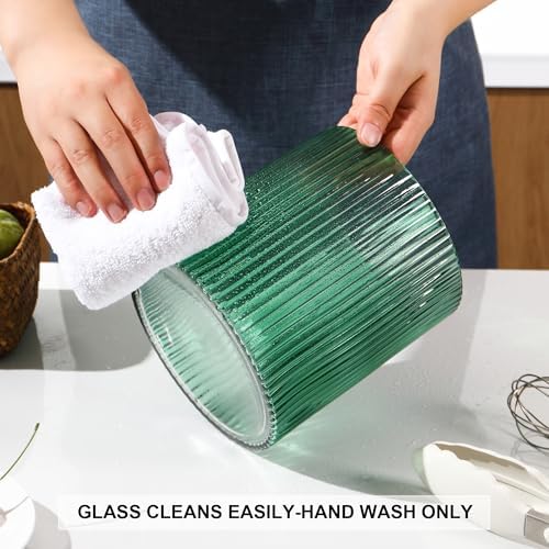 Green Utensil Holder, 6.3" Glass Kitchen Utensil Holder