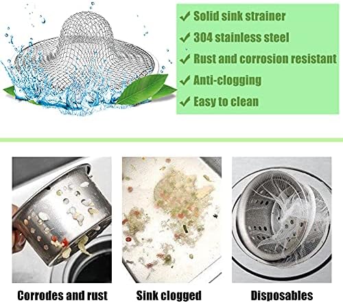 10pcs Mesh Sink Strainer, 2.75" Top/1" Stainless Steel Slop Basket Filter Trap