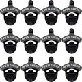 12 PCS Stainless Beer Bottle Top Opener Wall Mounted Bulk Black