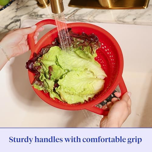 GIR Collapsible Colander, Silicone Strainer & Steamer, BPA-Free – Red