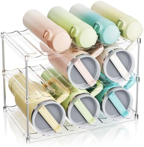 LAMU Stackable Water Bottle Organizer Holder Tumbler Cup Storage Rack