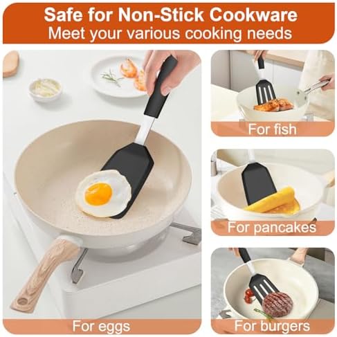 2 Pack Silicone Kitchen Spatula Set, 600°F Heat Resistant
