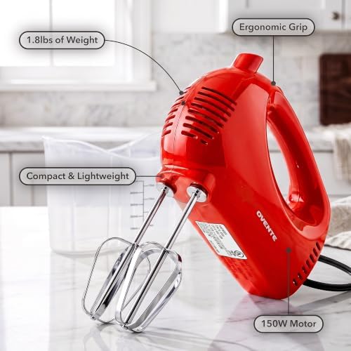 OVENTE 5-Speed Electric Hand Mixer