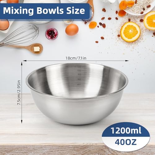 3-Piece Stainless Steel Mixing Bowls Metal Bowl Set